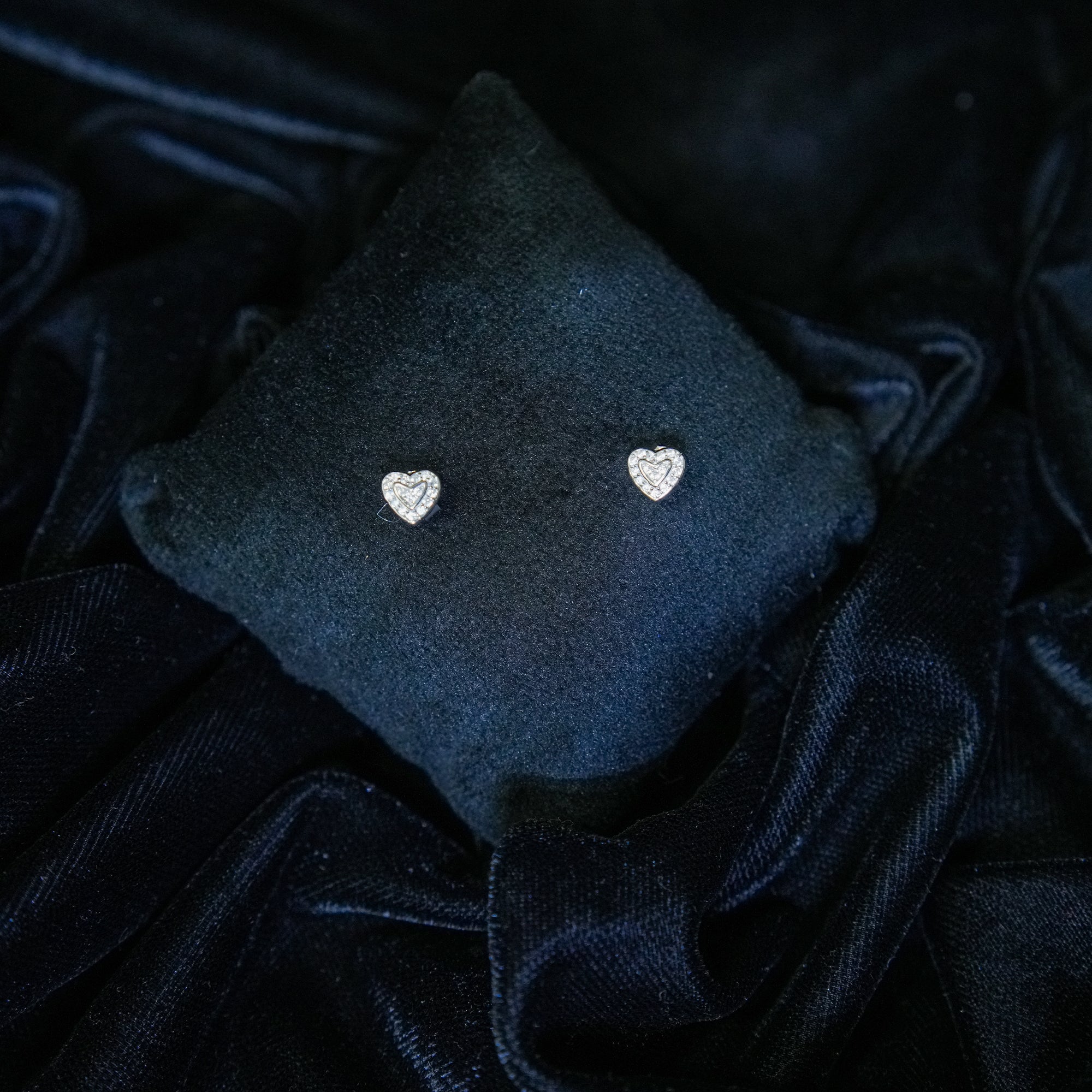 CZ Heart Sterling Silver Earrings
