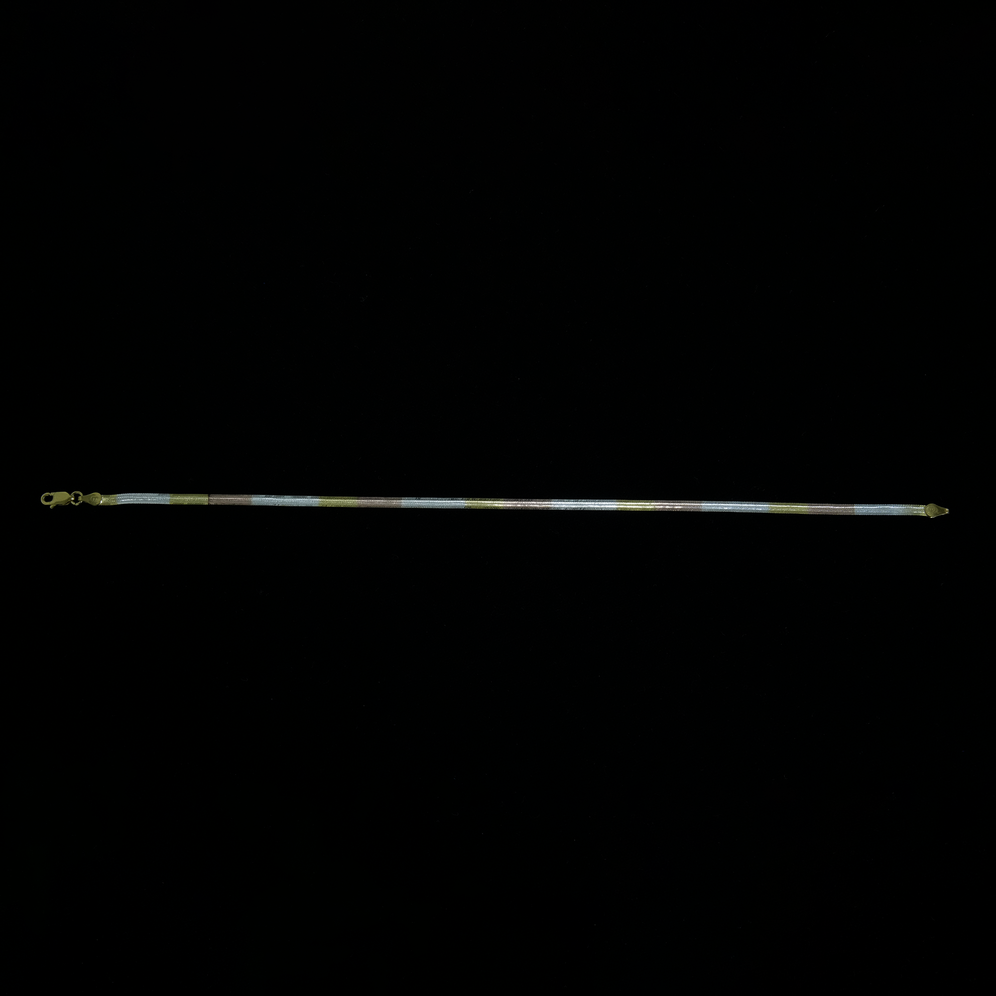 Flat Dual-Tone Gold & Silver Anklet