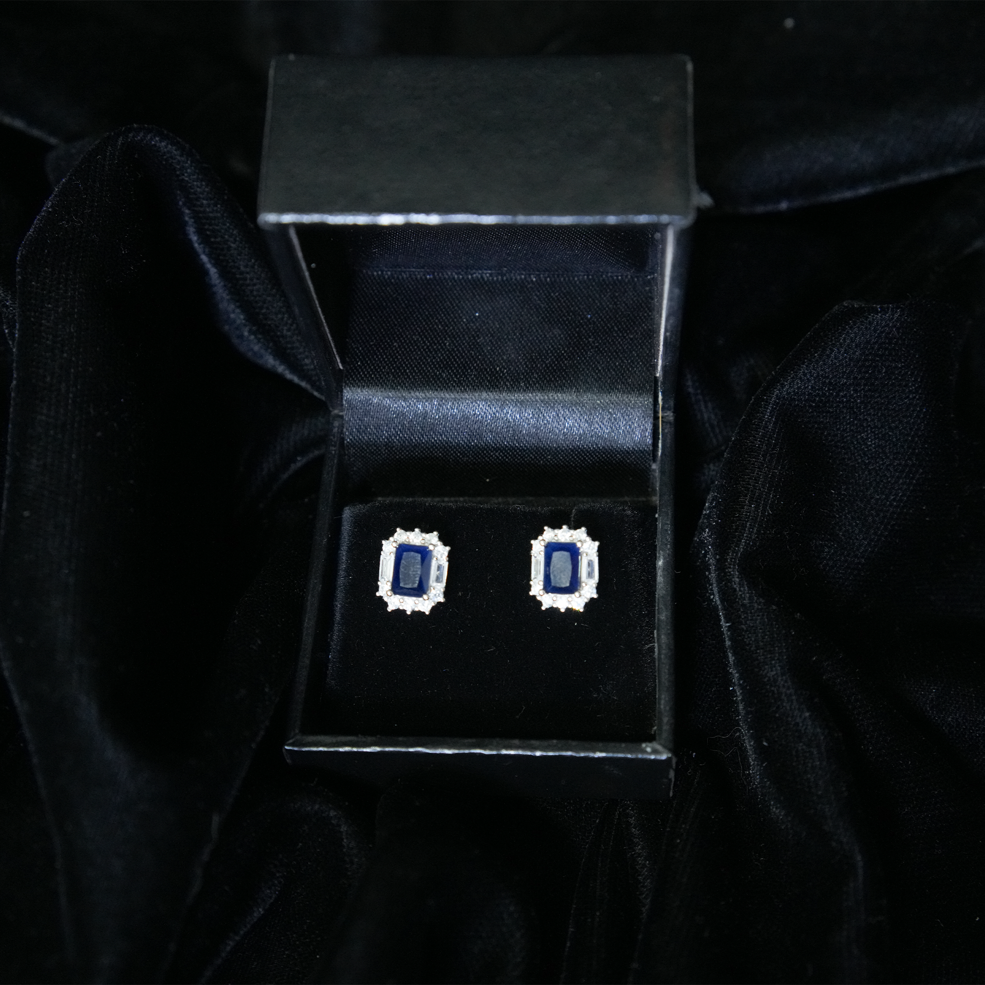 CZ Rhodium-Plated Drop Earrings