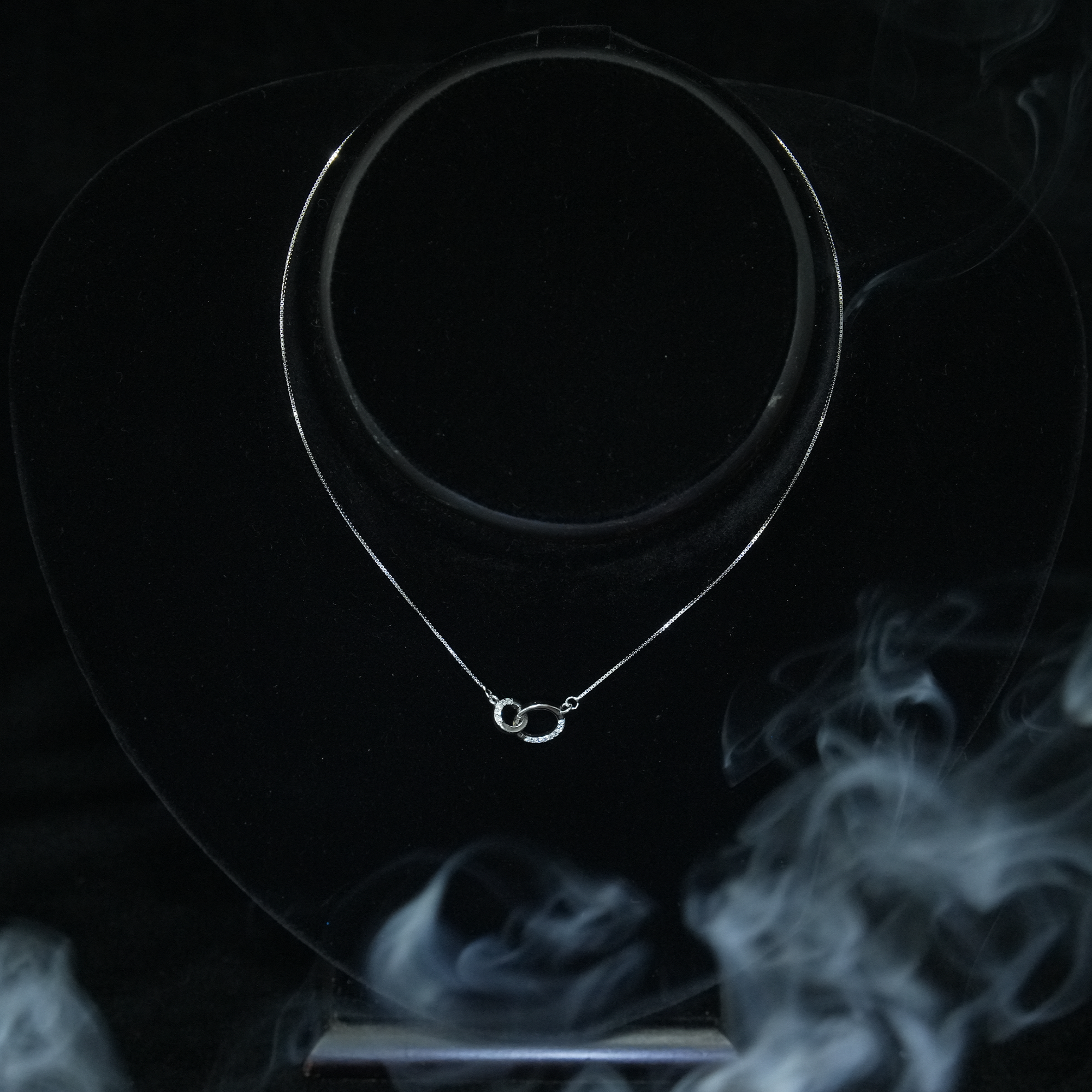 Swarovski Crystal Double Rings Pendant